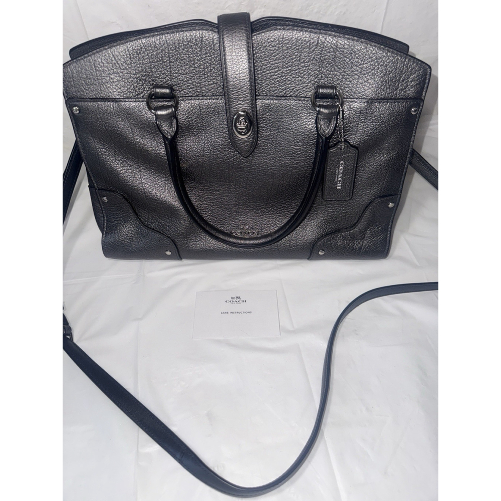 Coach Black Leather Tote Bag - Picture 2 of 14